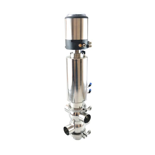 Stainless Steel Sanitary Double Seat Mix Proof Valve with Welding End