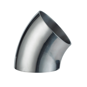 Stainless Steel Hygienic BS-B2WK 45 Degree Short Polished Pipe Bend