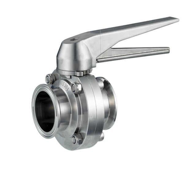 Direct-way Stainless Steel Sanitary Tri-clamp Butterfly Valve 