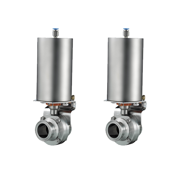 Stainless Steel Sanitary Vacuum Two Way Food Grade Butterfly Valves 
