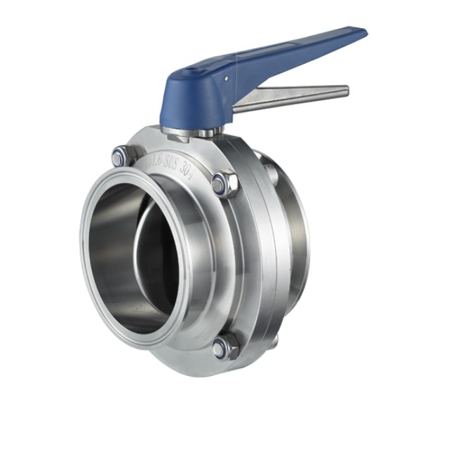 SS304 Food Grade Quick Release Clamped Two Way Butterfly Valve 