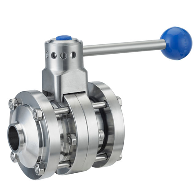 3A Weld End Stainless Steel Sanitary Manual VBN Butterfly Valve