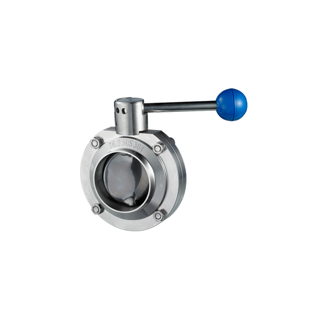 Stainless Steel Sanitary Pulling Handle Vacuum Wafer Butterfly Valve